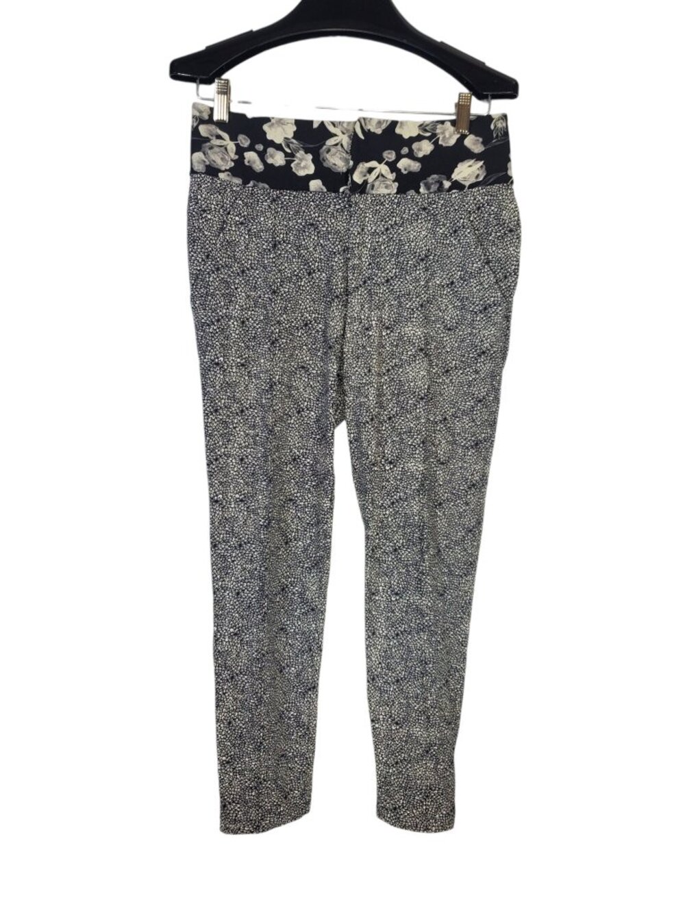 Lululemon Departure Ankle Pants Women's 6 Plush Petal Black White Floral Trouser
